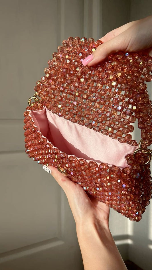 Blush Pearl Beaded Tote