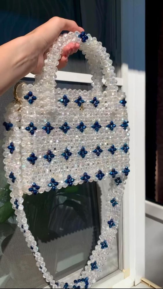 Azure Bloom Crystal Bag