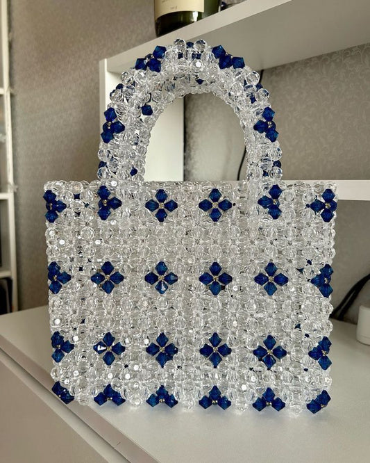 Azure Bloom Crystal Bag